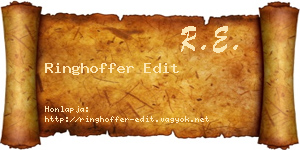Ringhoffer Edit névjegykártya
